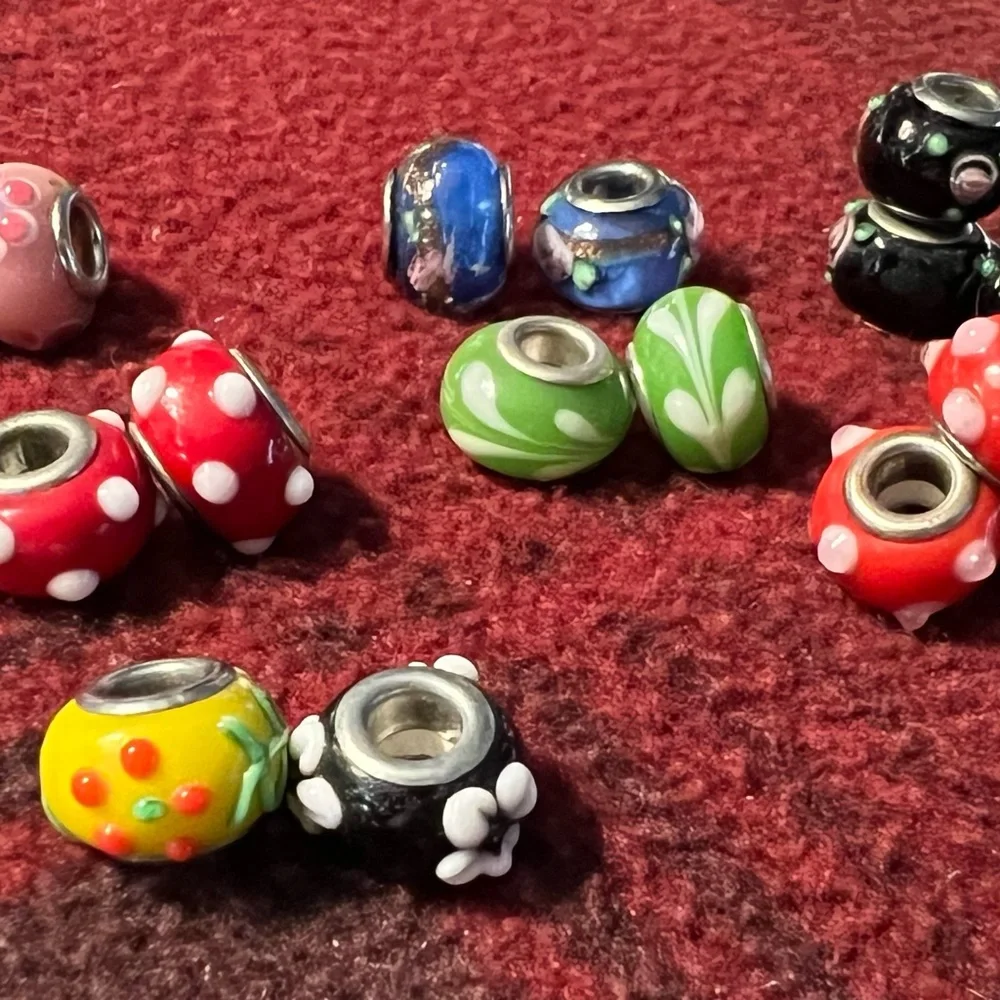 Colorful Glass Bead Charms - Multicolor